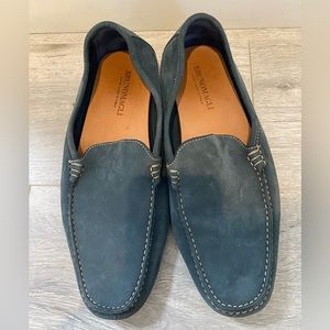 Bruno Magli Men’s Blue Suede Driving Shoes Moccasins Loafers, Sz 8